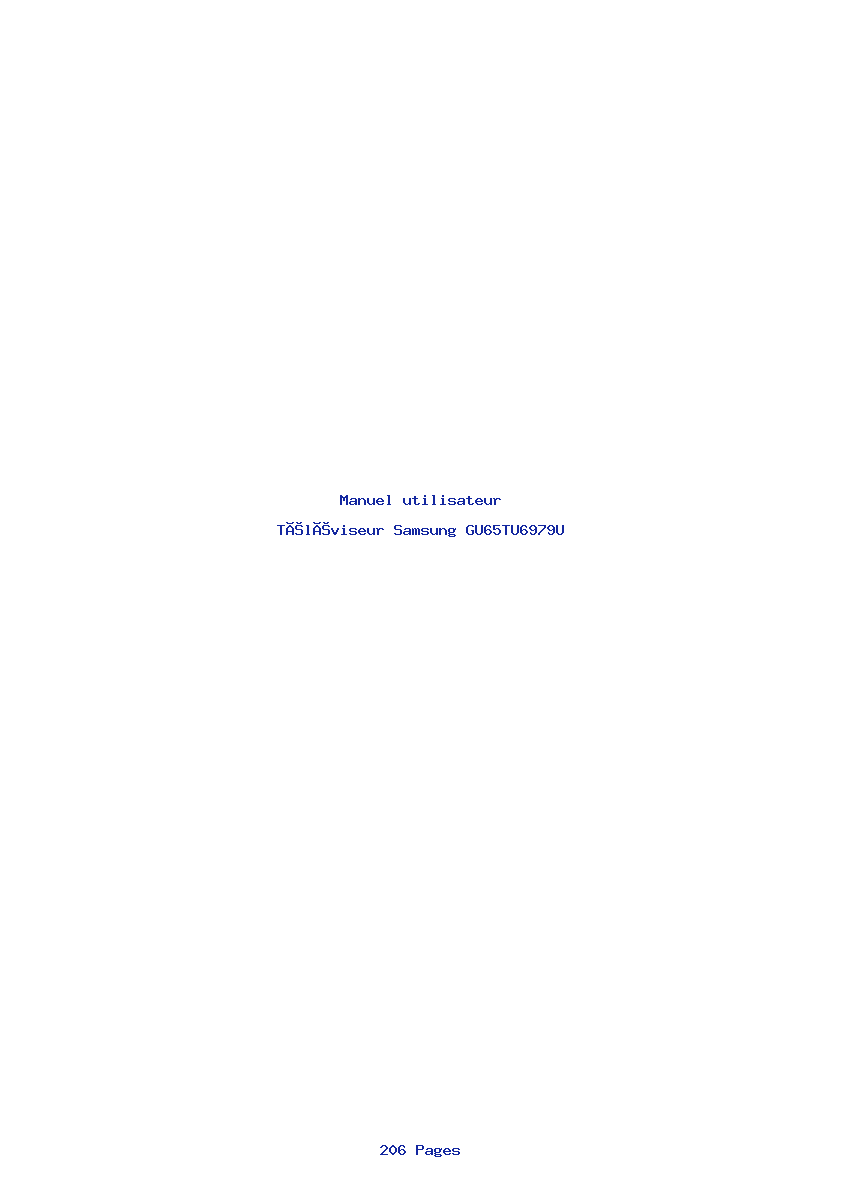 Page 1 de la notice Manuel utilisateur Samsung GU65TU6979U