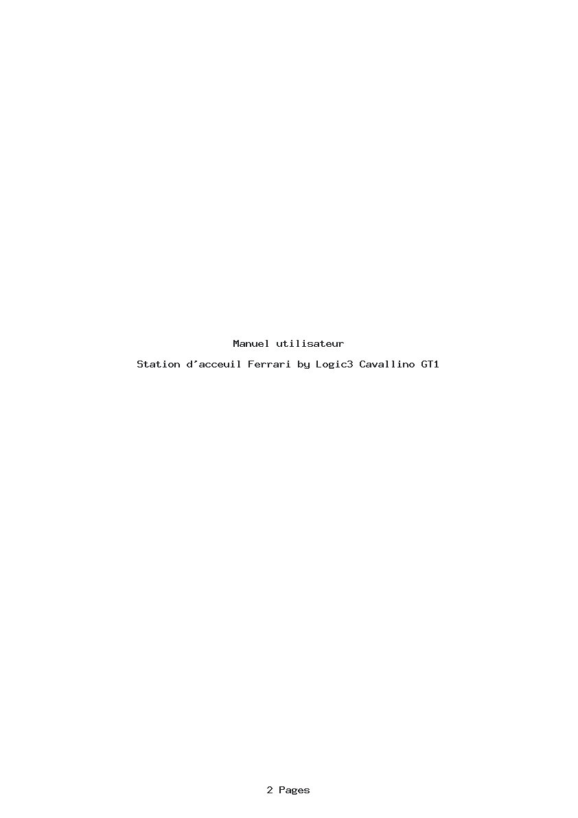 Page 1 de la notice Manuel utilisateur Ferrari by Logic3 Cavallino GT1