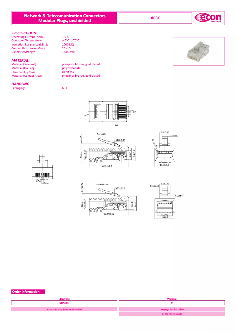 Página 1 del manual Manual de usuario econ connect MPL88