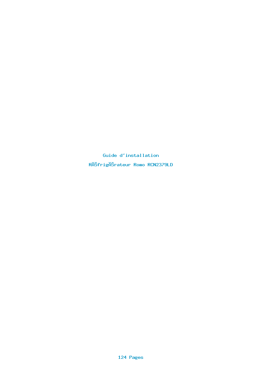 Page 1 de la notice Guide d'installation Romo RCN2379LD