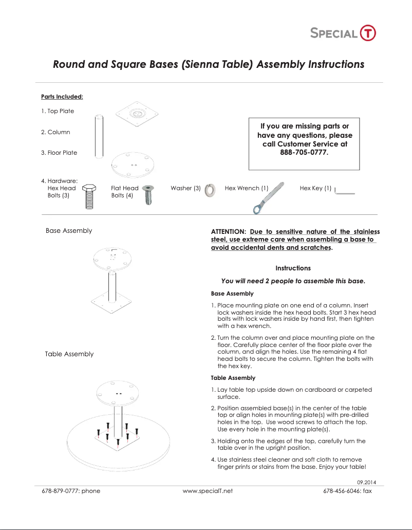 Página 1 del manual Manual de usuario Special-T Sienna SIEN-30-BH