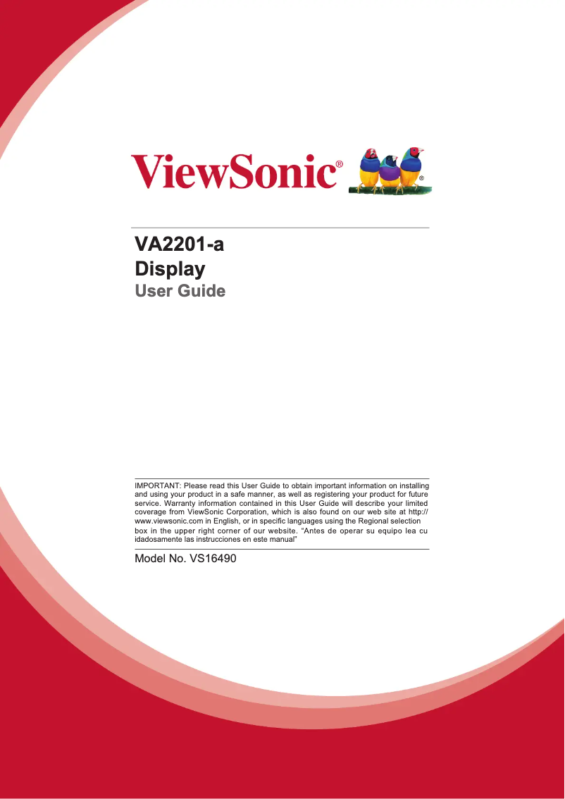 Página 1 del manual Manual de usuario Viewsonic VA2201-a
