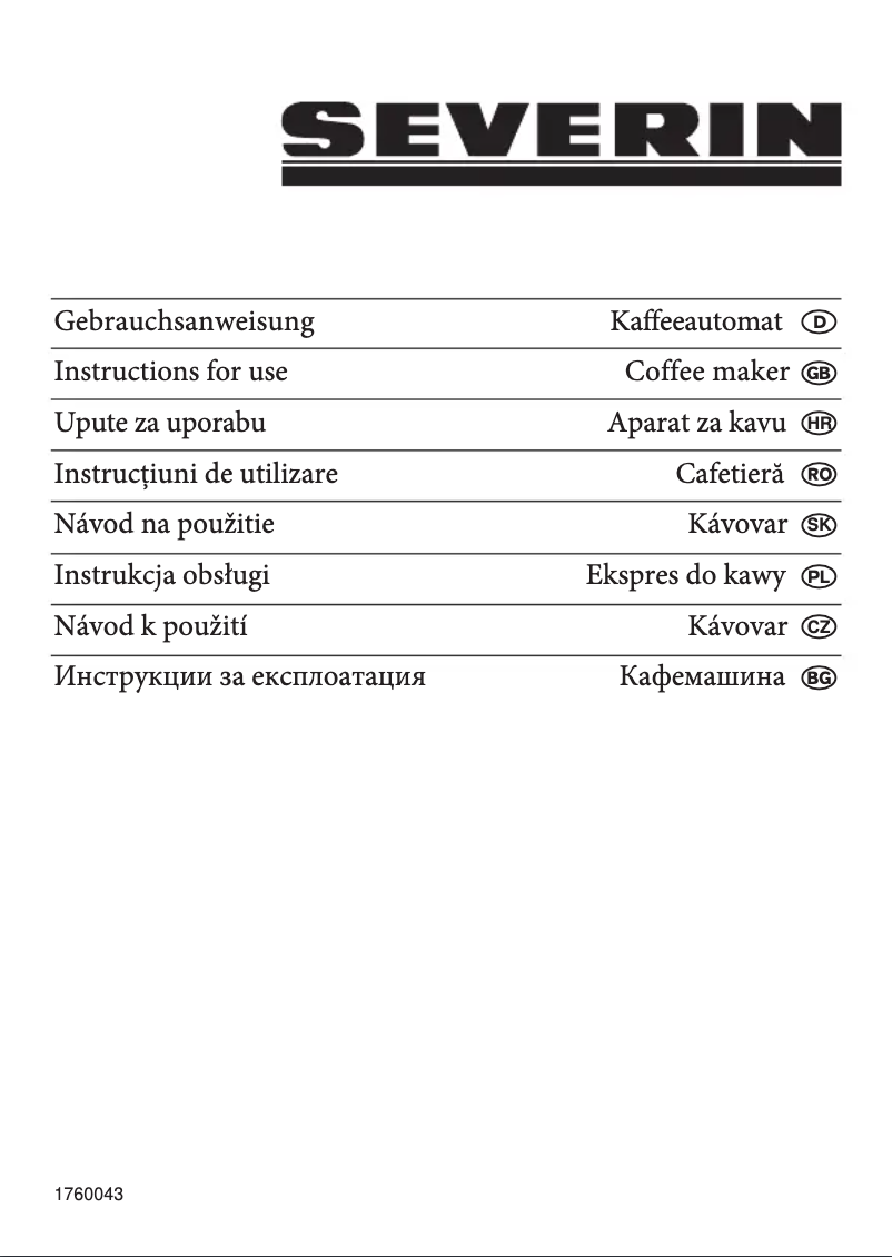 Page 1 de la notice Manuel utilisateur Severin KA 9226