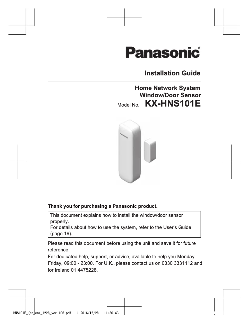 Página 1 del manual Manual de usuario Panasonic KX-HNS101E
