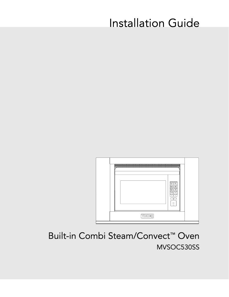 Page 1 of the manual Installation Guide Viking MVSOC530SS