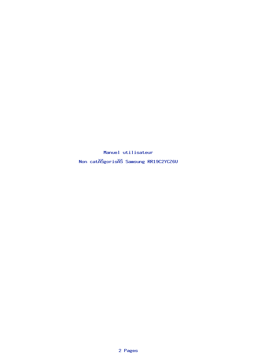 Page 1 de la notice Manuel utilisateur Samsung RR19C2YCZ6U