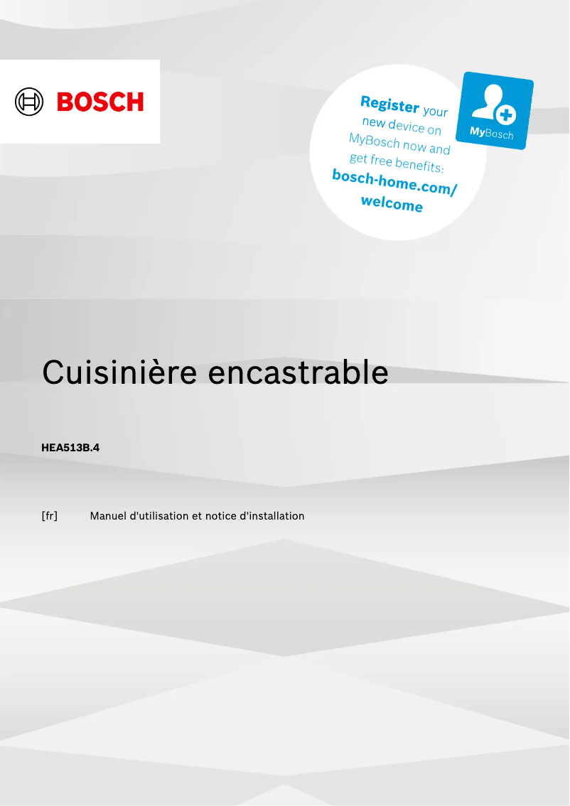 Page 1 de la notice Manuel utilisateur Bosch HEA513BS4
