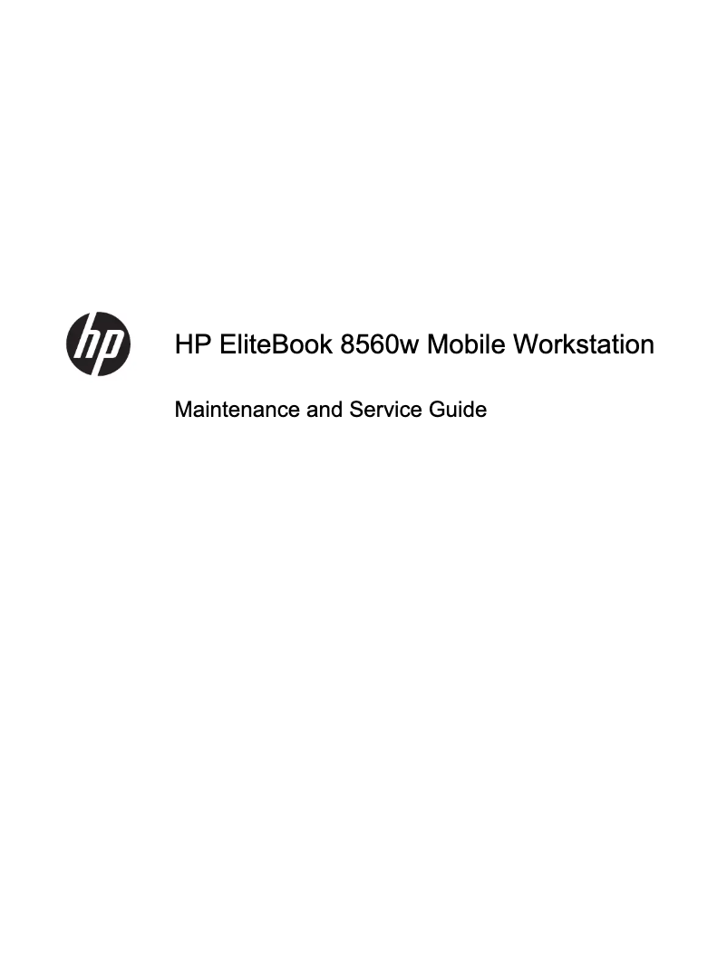 Page 1 de la notice Manuel utilisateur HP EliteBook 8560w