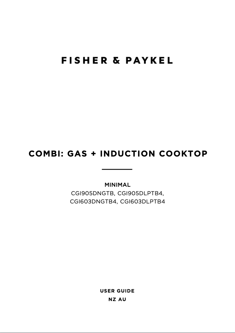 Page 1 de la notice Manuel utilisateur Fisher & Paykel CGI603DNGTB4
