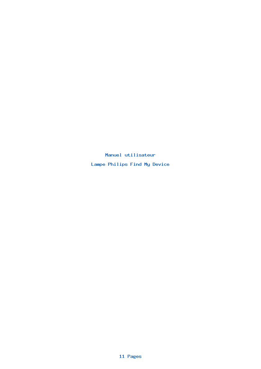 Page 1 de la notice Manuel utilisateur Philips Find My Device