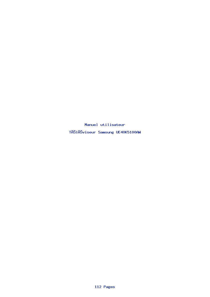 Page 1 de la notice Manuel utilisateur Samsung UE40K5100AW
