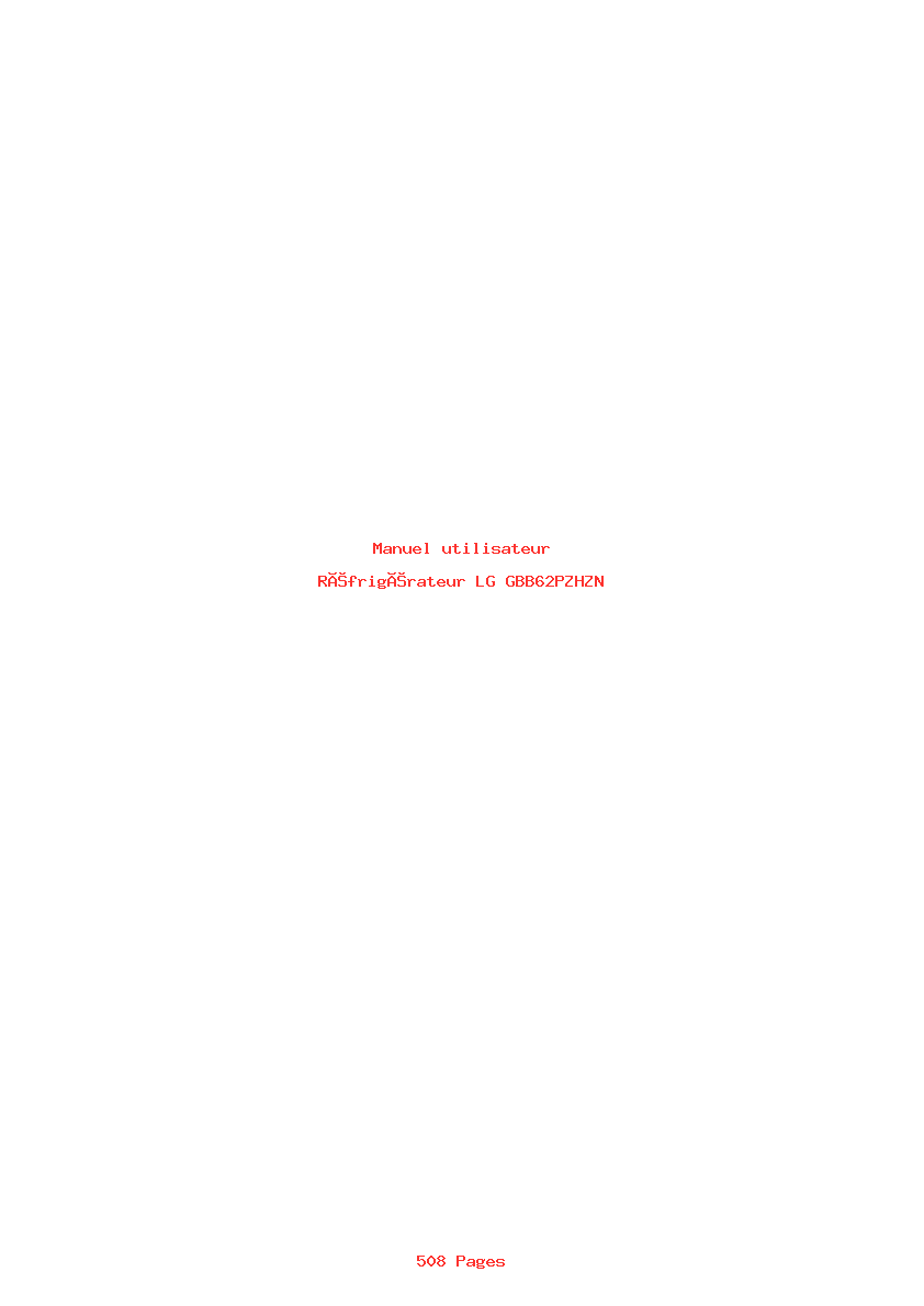 Page 1 de la notice Manuel utilisateur LG GBB62PZHZN