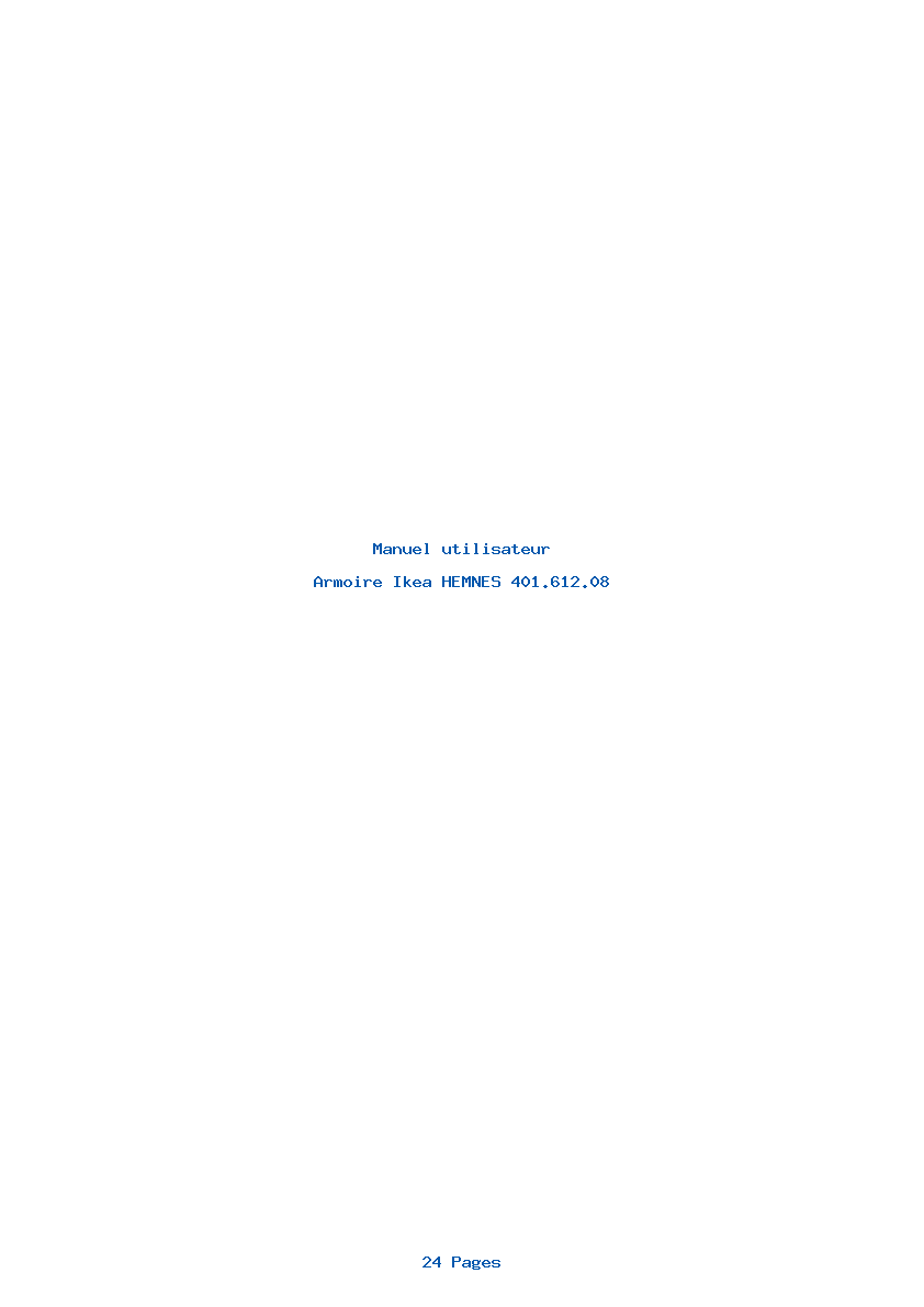 Page 1 de la notice Manuel utilisateur Ikea HEMNES 401.612.08