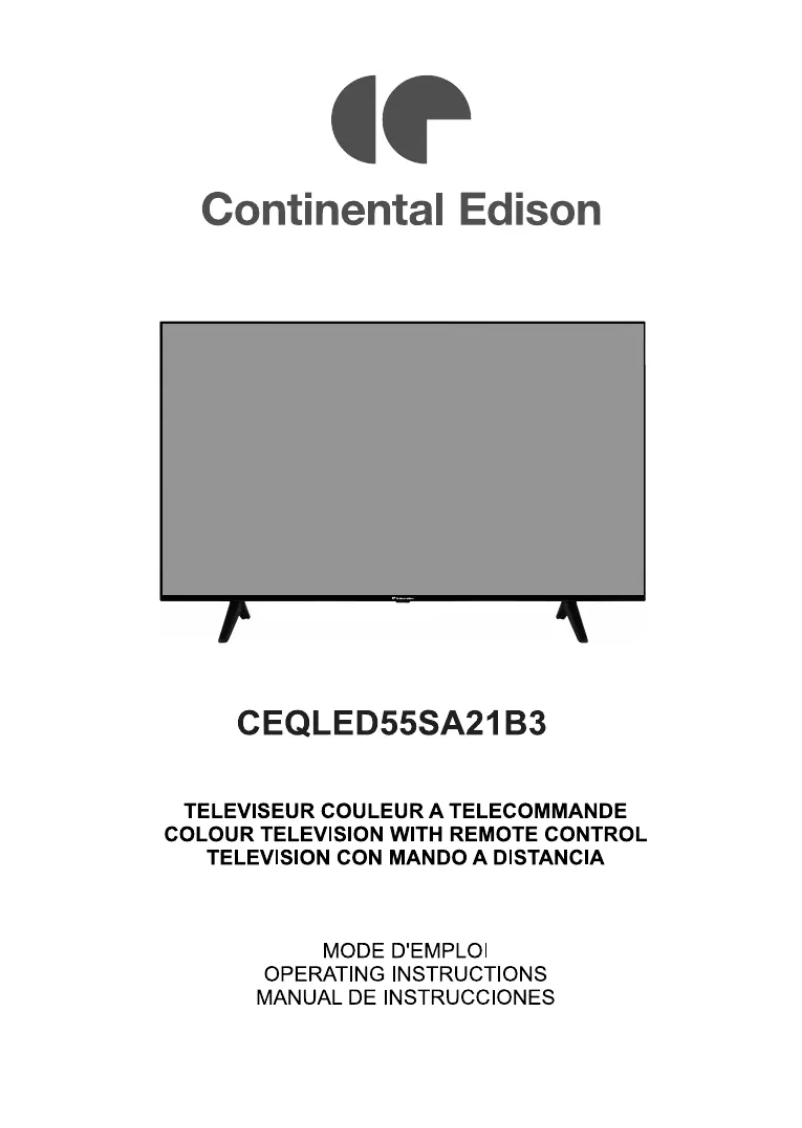 Page 1 de la notice Manuel utilisateur Continental Edison CEQLED55SA21B3