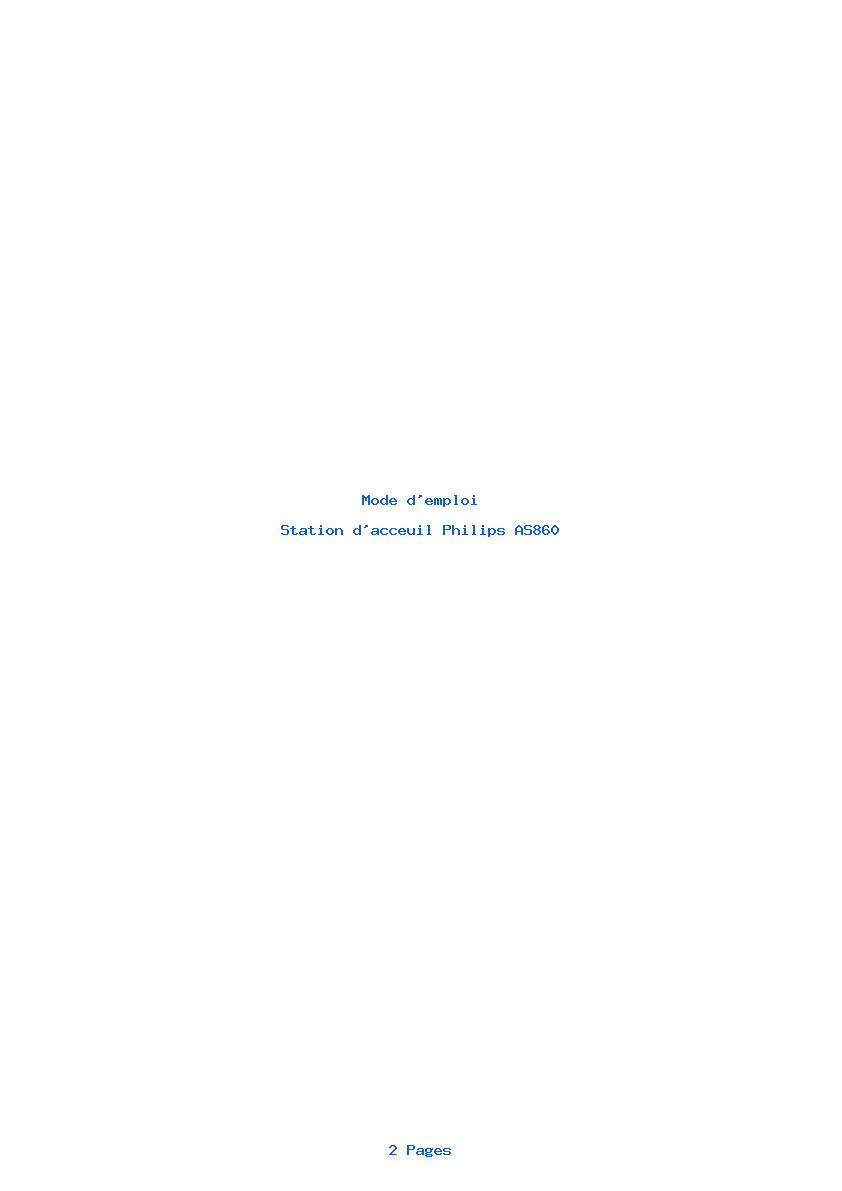 Page 1 de la notice Mode d'emploi Philips AS860