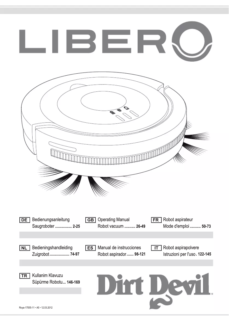 Page 1 de la notice Manuel utilisateur Dirt Devil Libero M606