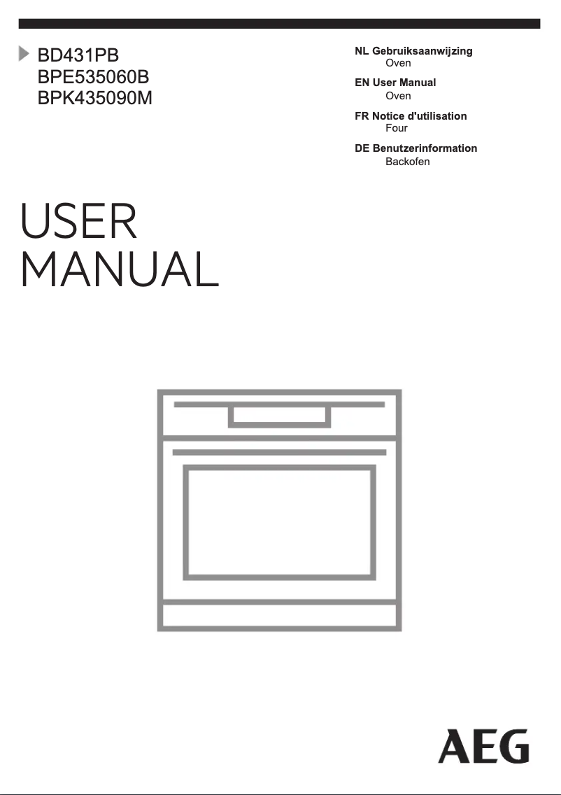 Page 1 de la notice Manuel utilisateur AEG BPK435090M