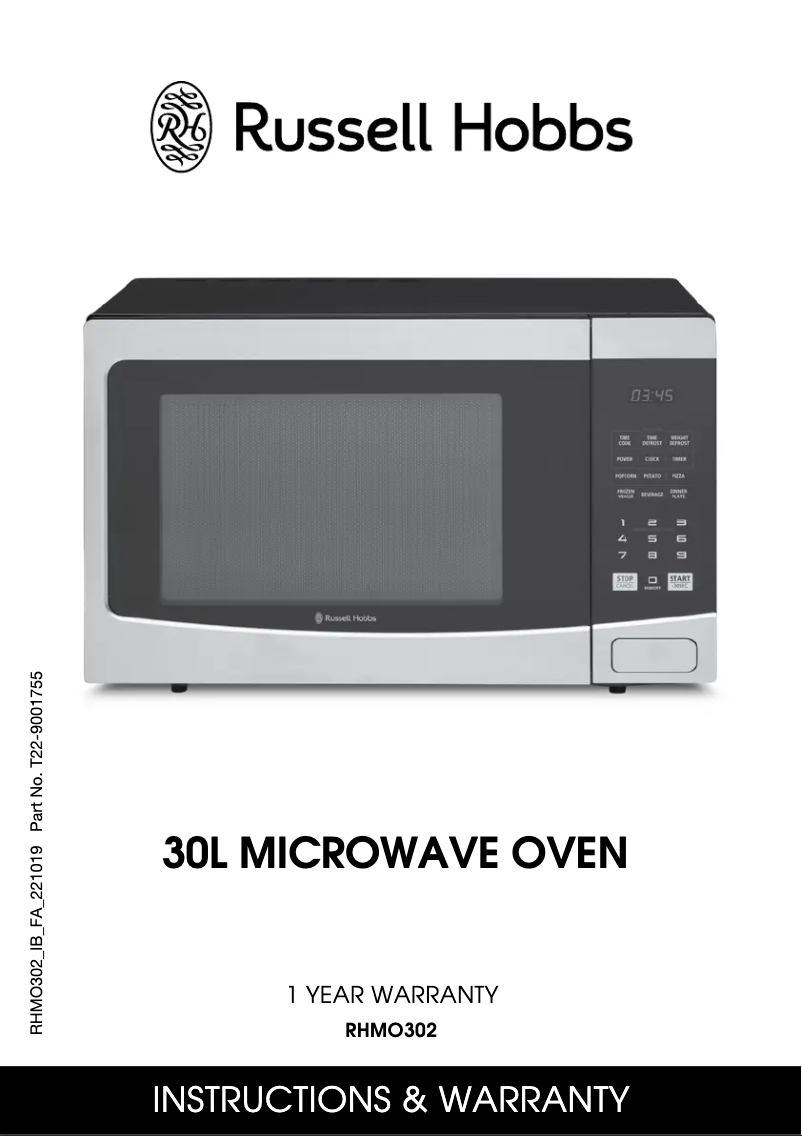 Page 1 de la notice Manuel utilisateur Russell Hobbs RHMO302