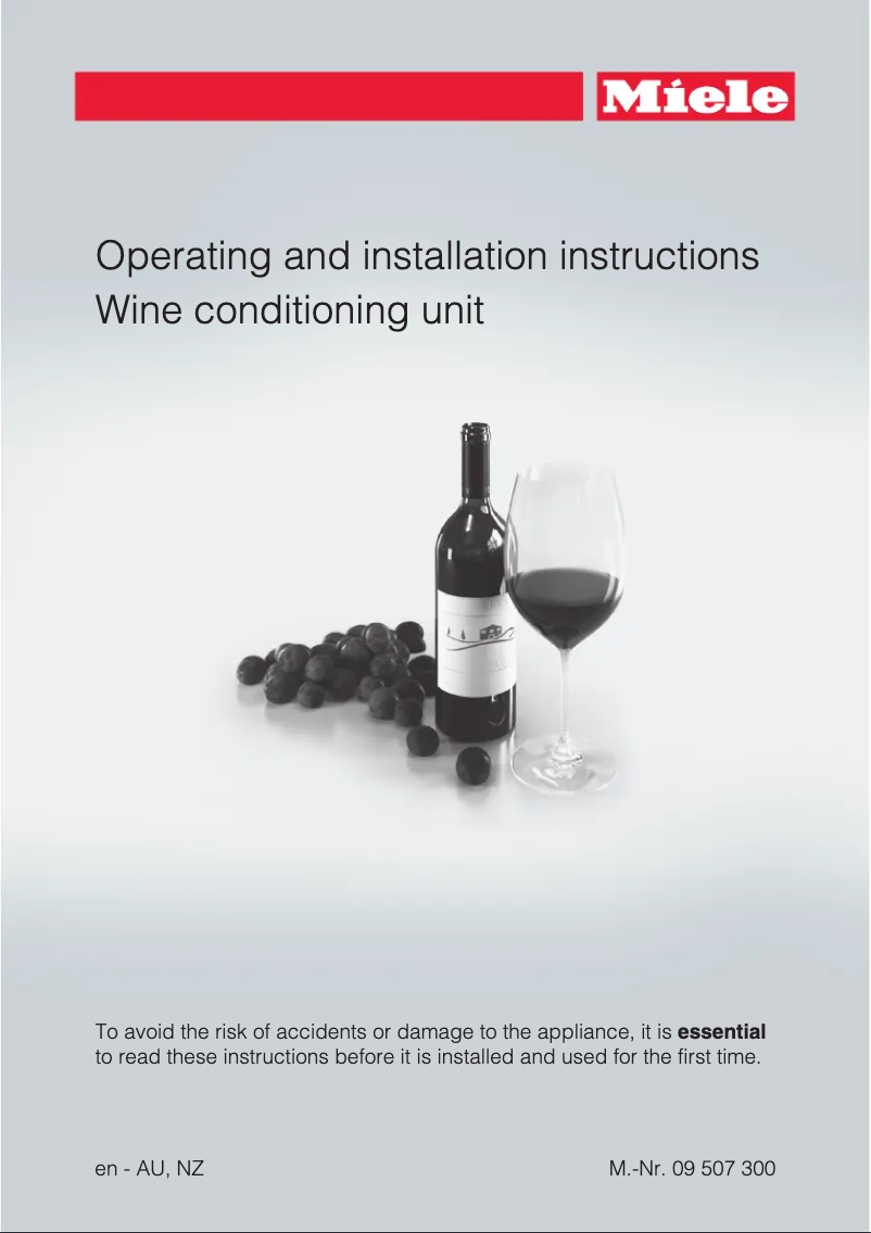 Page 1 de la notice Manuel utilisateur Miele KWT 6831 SG