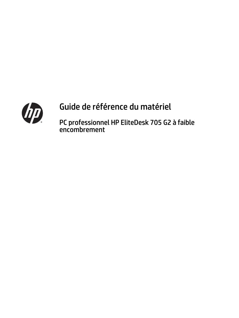 Página 1 del manual Manual de usuario HP EliteDesk 705 G2