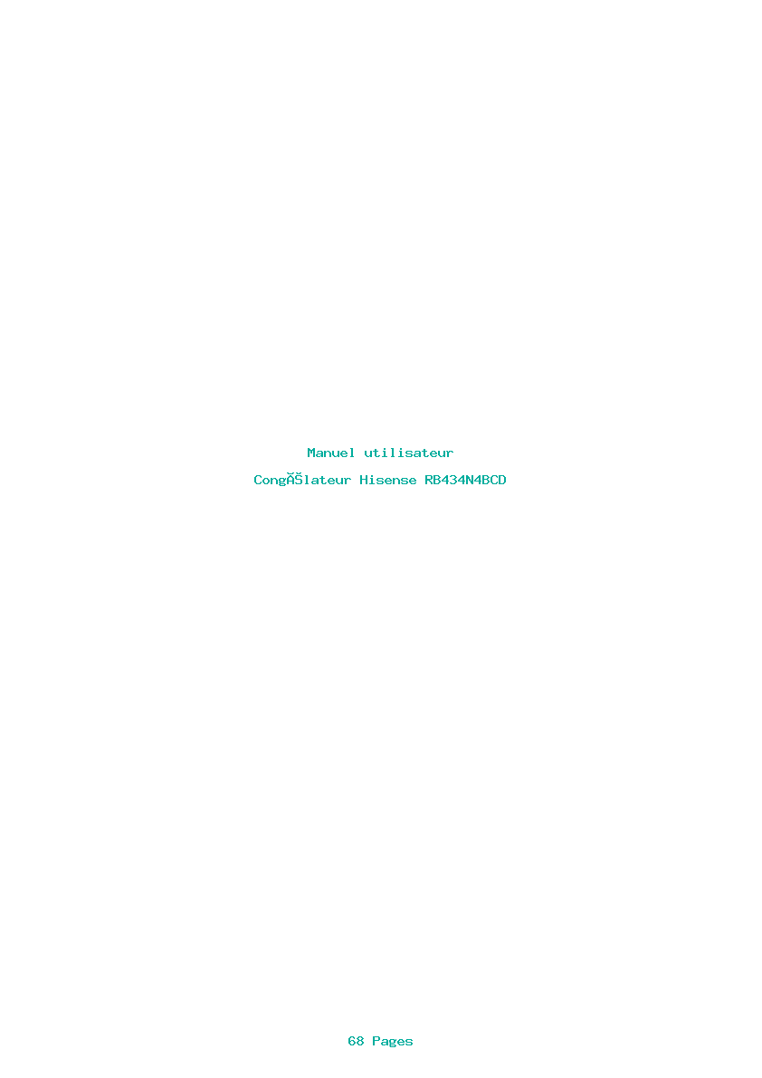 Page 1 de la notice Manuel utilisateur Hisense RB434N4BCD