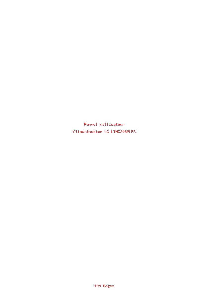 Page 1 de la notice Manuel utilisateur LG LTNC246PLF3