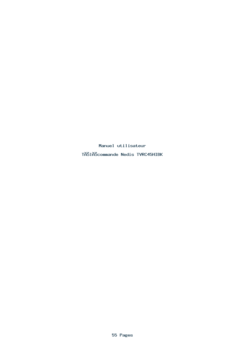 Page 1 de la notice Manuel utilisateur Nedis TVRC45HIBK