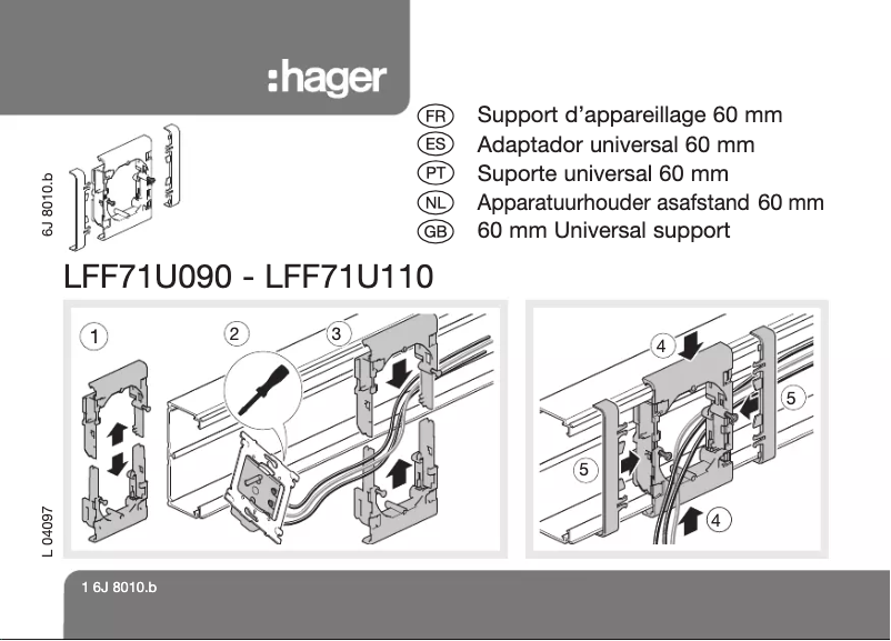 Page 1 de la notice Manuel utilisateur Hager LFF71U1109016