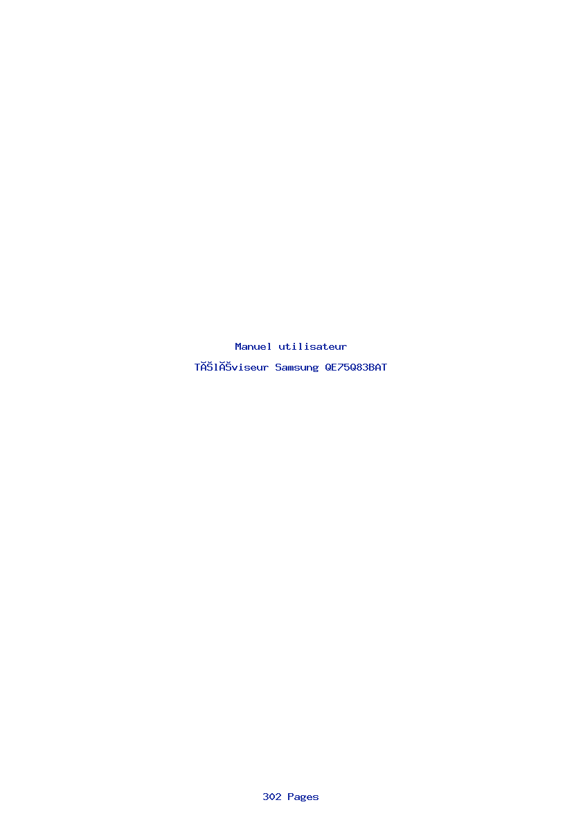 Page 1 de la notice Manuel utilisateur Samsung QE75Q83BAT
