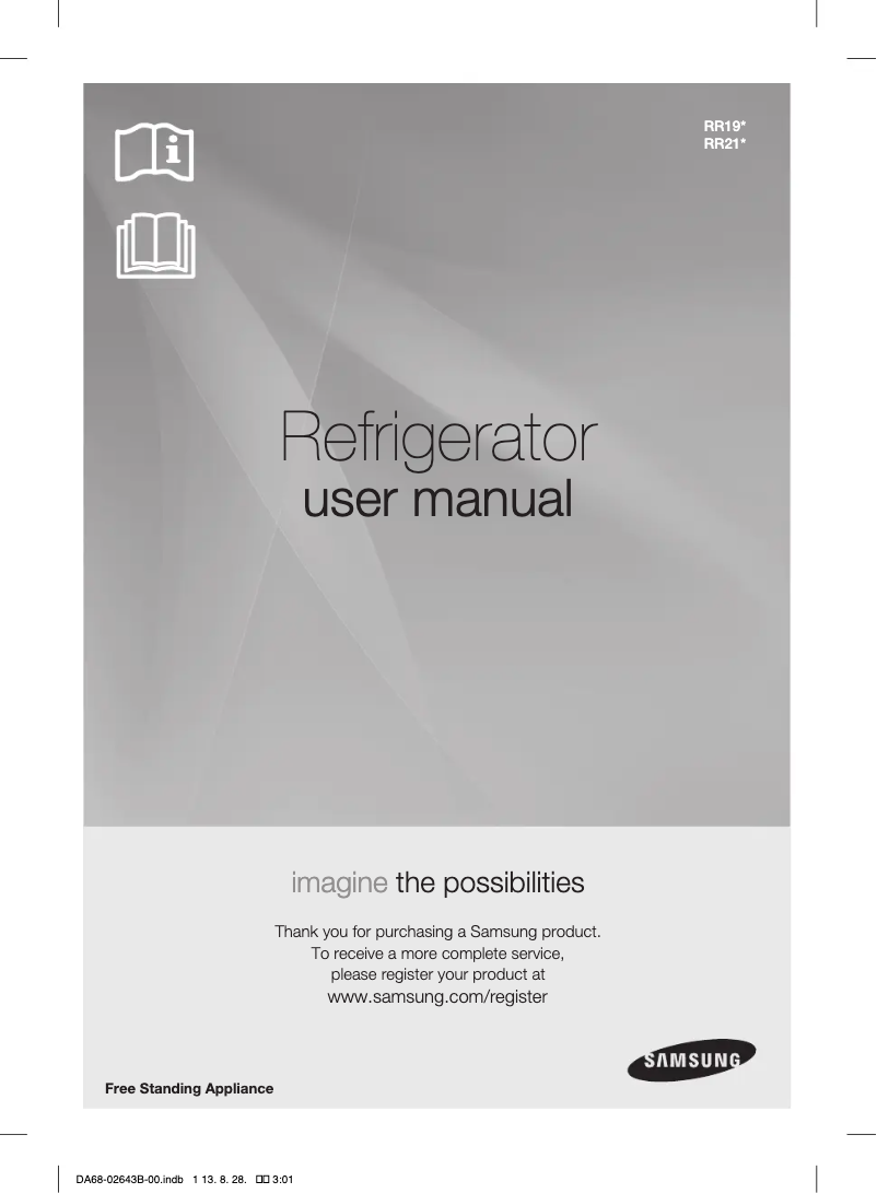 Page 1 de la notice Manuel utilisateur Samsung RR21J3146SA