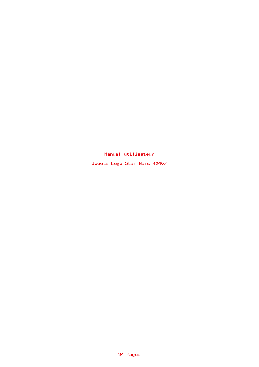 Page 1 de la notice Manuel utilisateur Lego Star Wars 40407