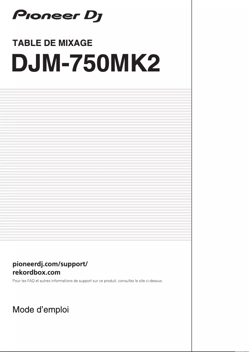 Página 1 del manual Guía de inicio rápido Pioneer DJM-750MK2