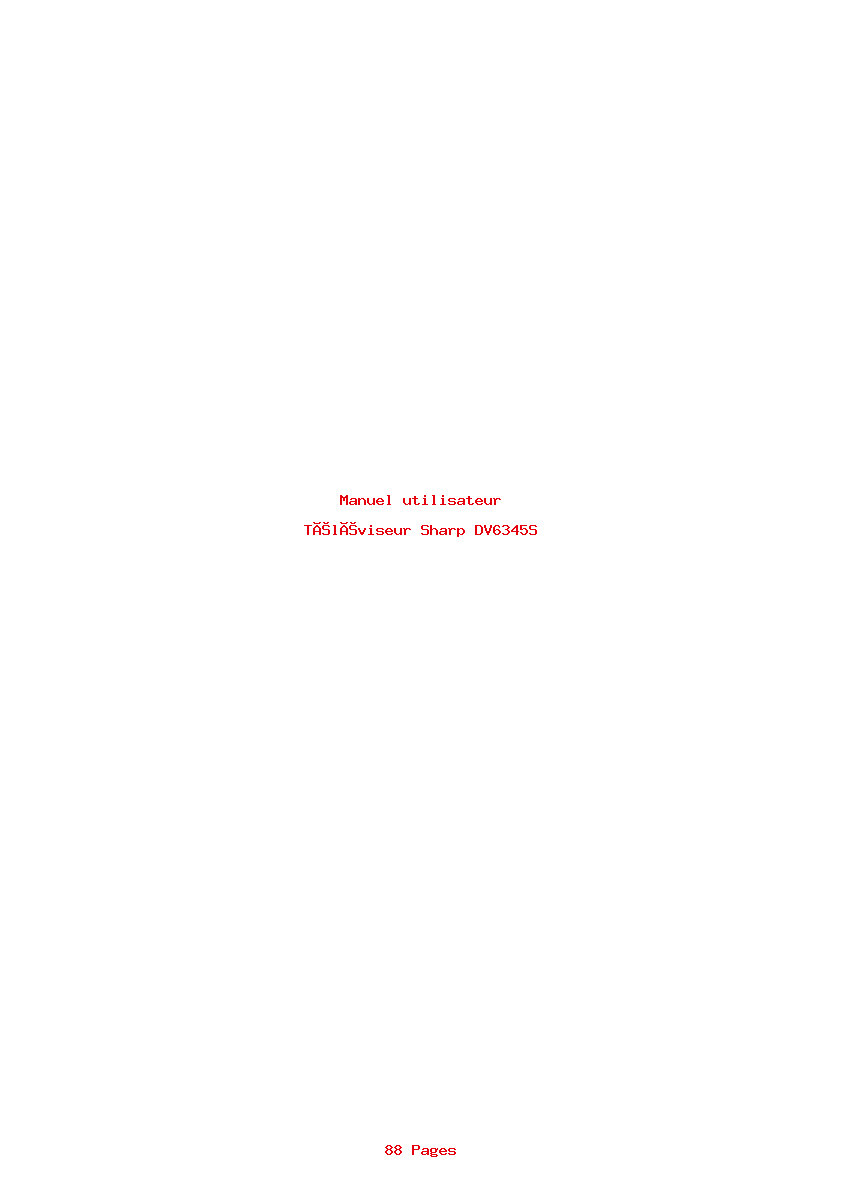 Page 1 de la notice Manuel utilisateur Sharp DV6345S