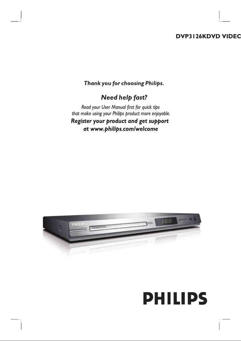 Page n°1 - Manuel utilisateur Philips DVP3126K