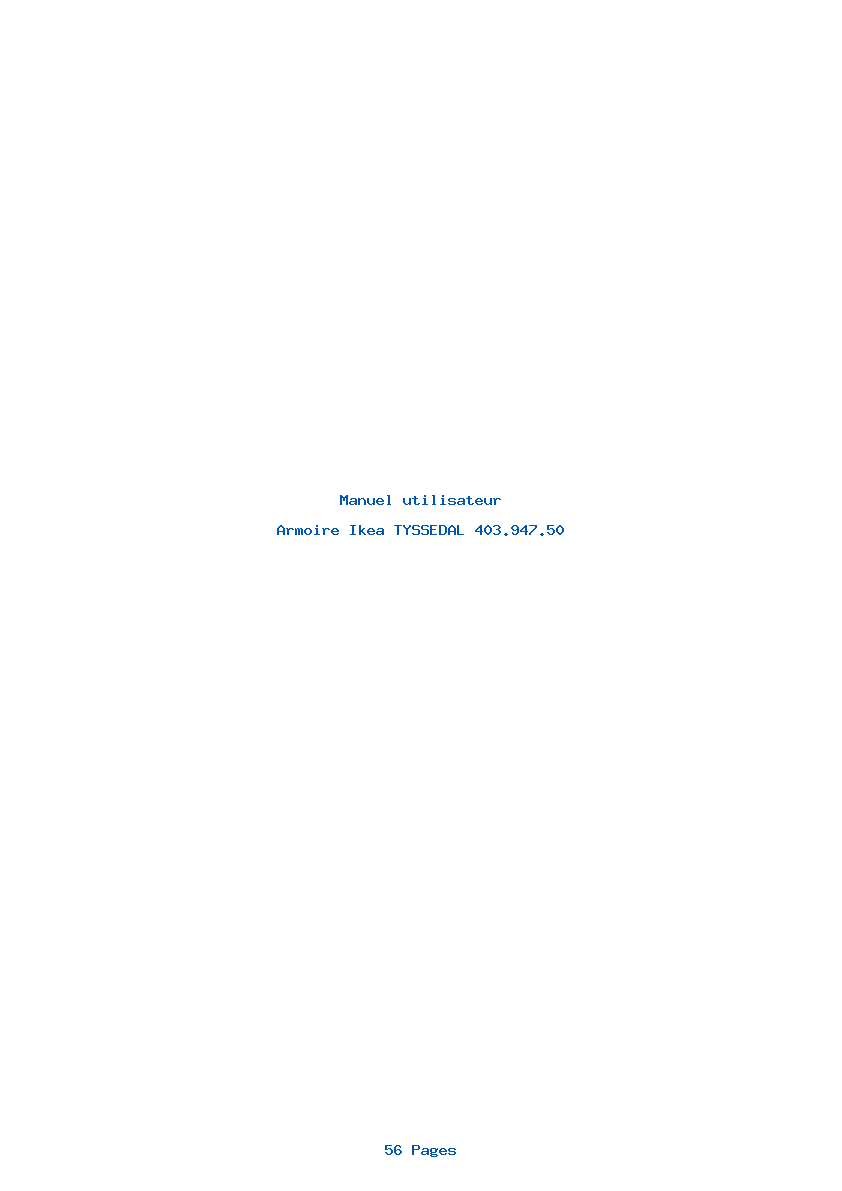 Page 1 de la notice Manuel utilisateur Ikea TYSSEDAL 403.947.50