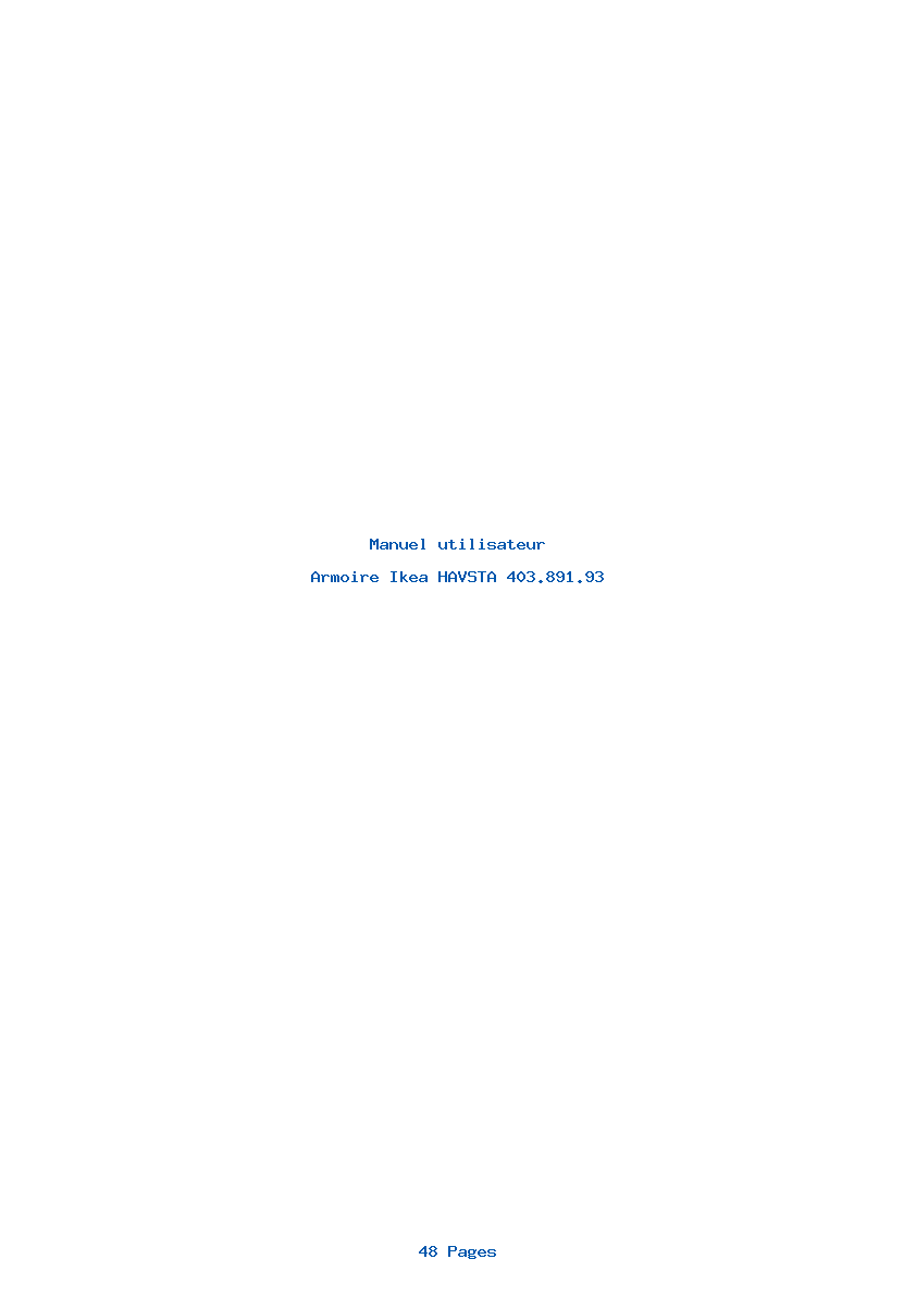 Page 1 de la notice Manuel utilisateur Ikea HAVSTA 403.891.93