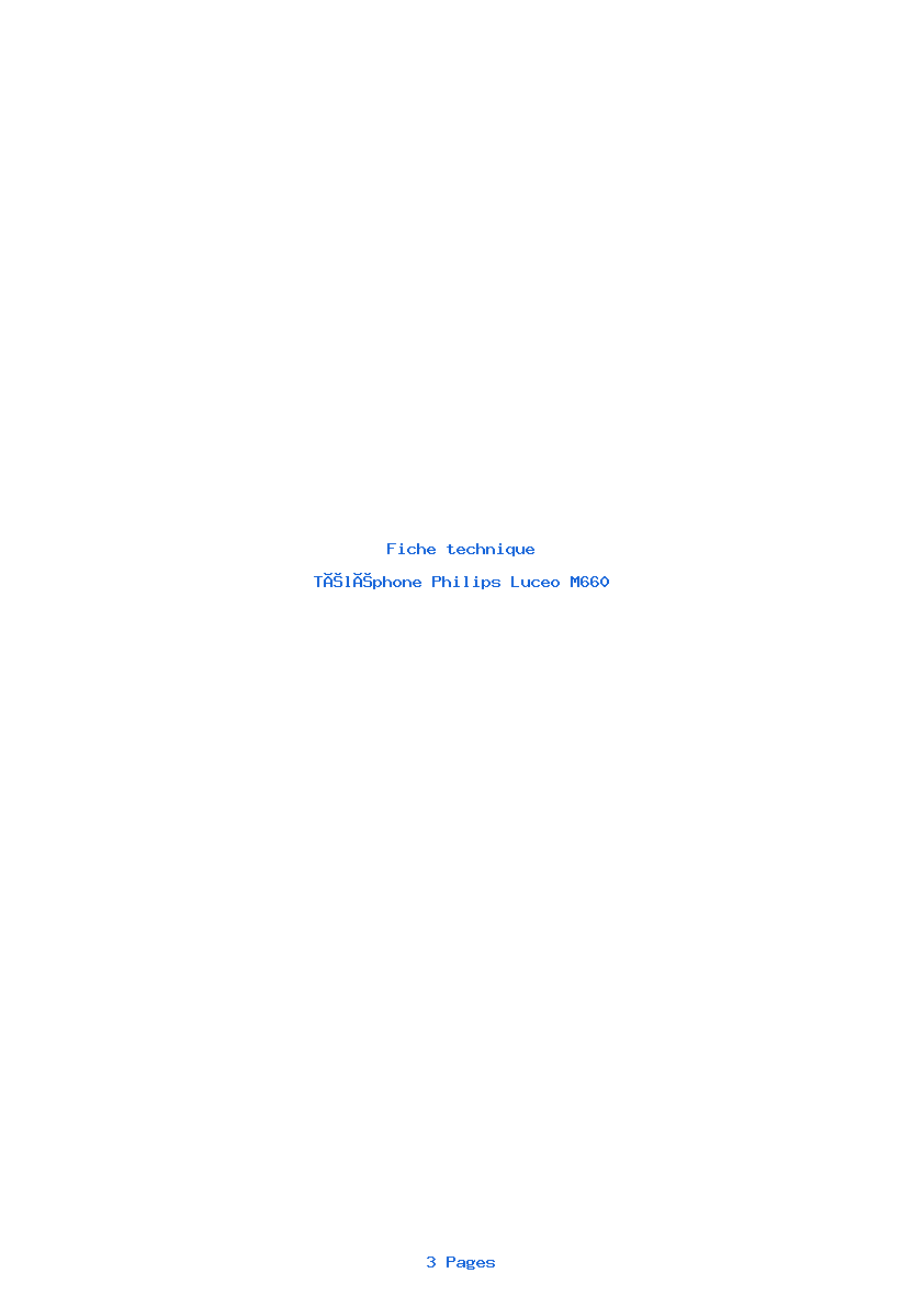 Page 1 de la notice Fiche technique Philips Luceo M660