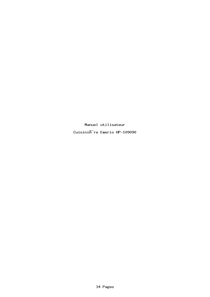 Page 1 de la notice Manuel utilisateur Emerio HP-109090