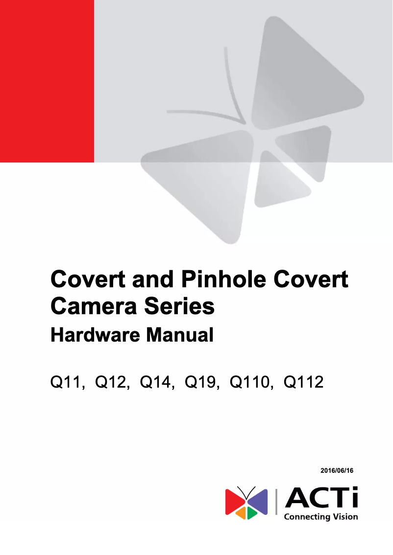 Page 1 de la notice Manuel utilisateur ACTi Q12