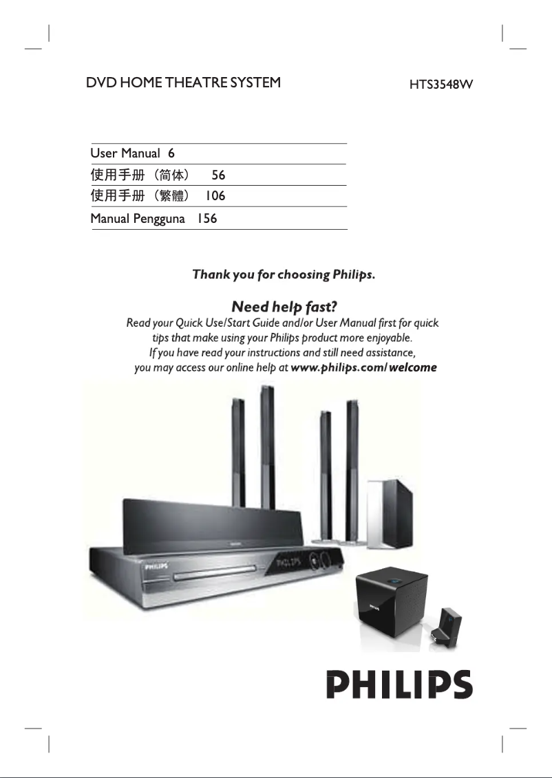 Page 1 of the manual User Manual Philips HTS3548W