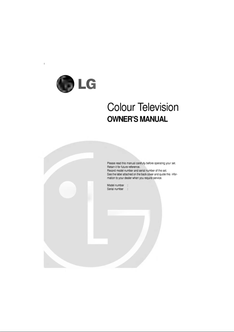 Page 1 of the manual User Manual LG PT-48A80