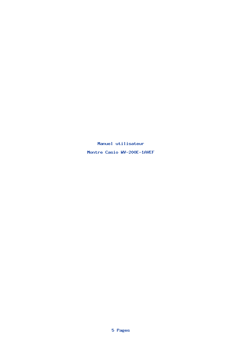 Page 1 de la notice Manuel utilisateur Casio WV-200E-1AVEF