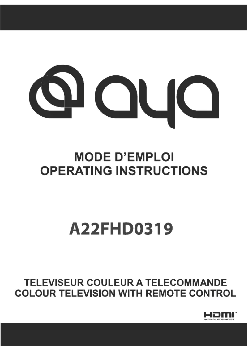 Page 1 de la notice Manuel utilisateur AYA A22FHD0319