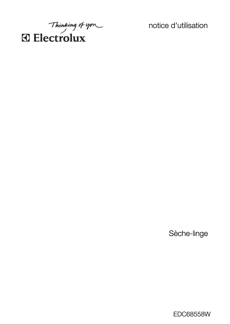 Page 1 de la notice Manuel utilisateur Electrolux EDC68558W
