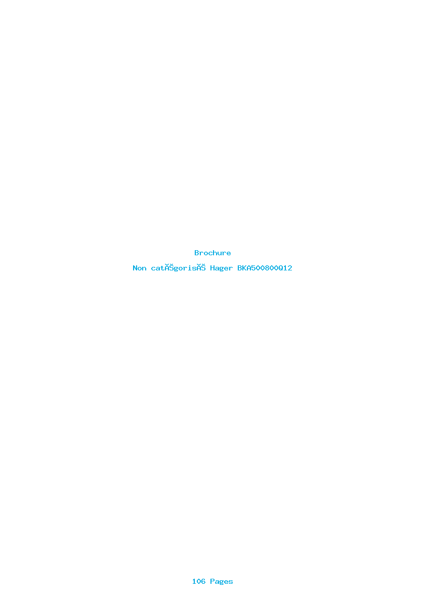 Page 1 de la notice Brochure Hager BKA500800Q12