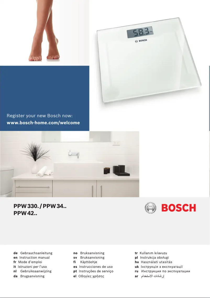 Page 1 de la notice Manuel utilisateur Bosch AxxenceSlim PPW3401