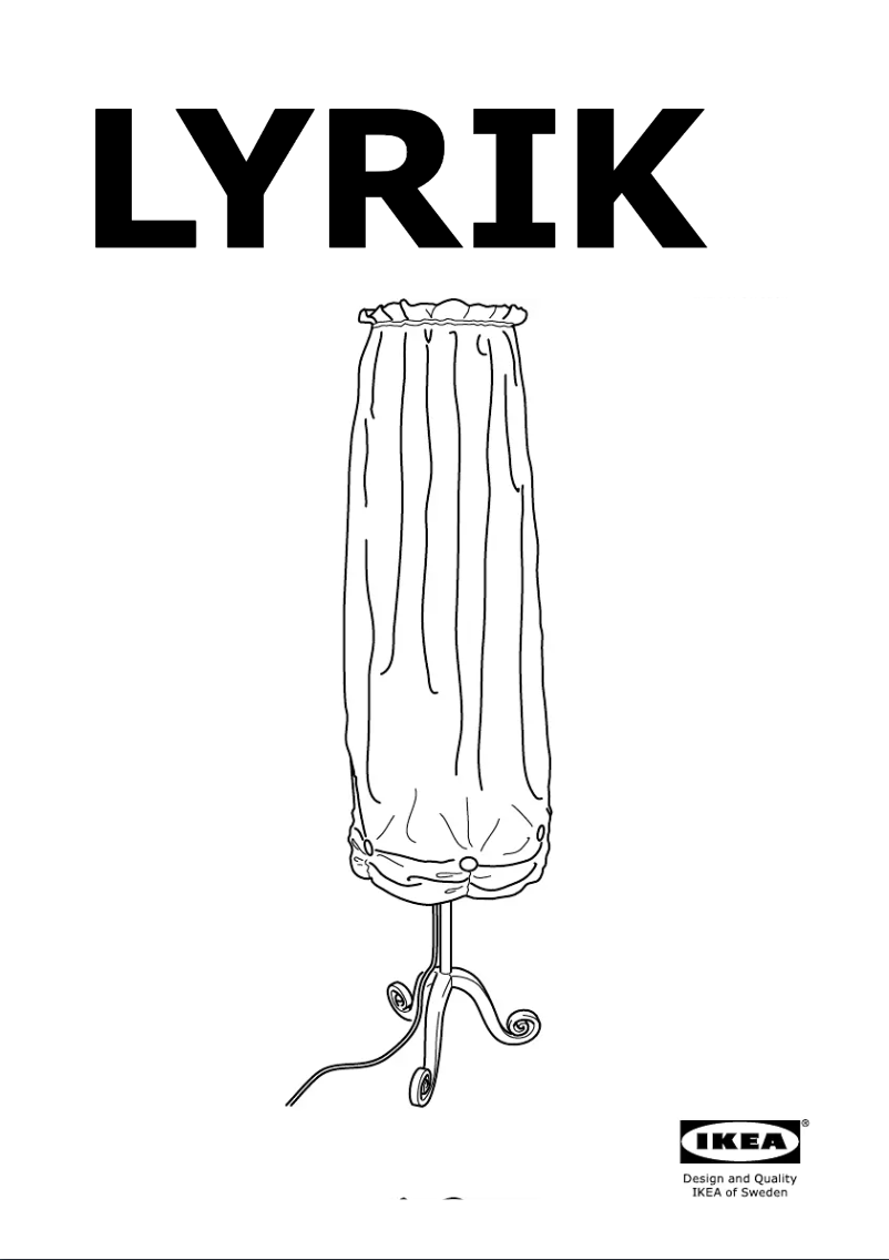 Page 1 de la notice Manuel utilisateur Ikea LYRIK