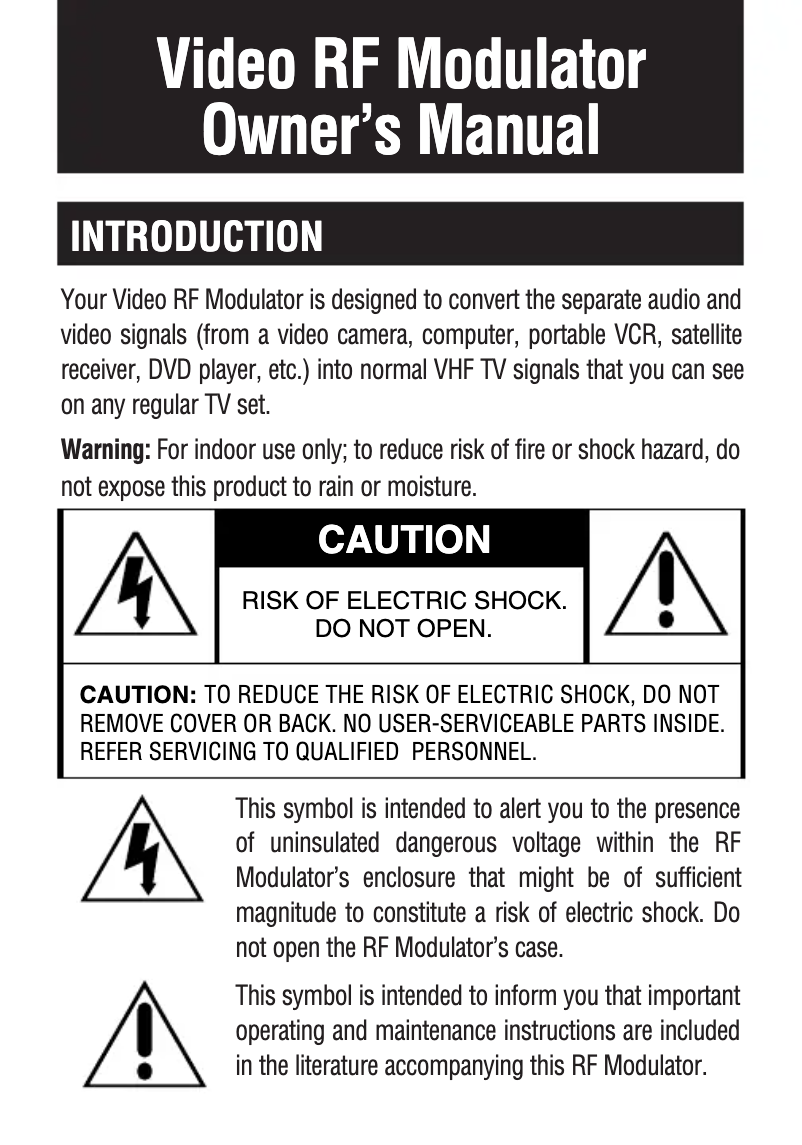 Page 1 of the manual User Manual Philips US2-PH61156