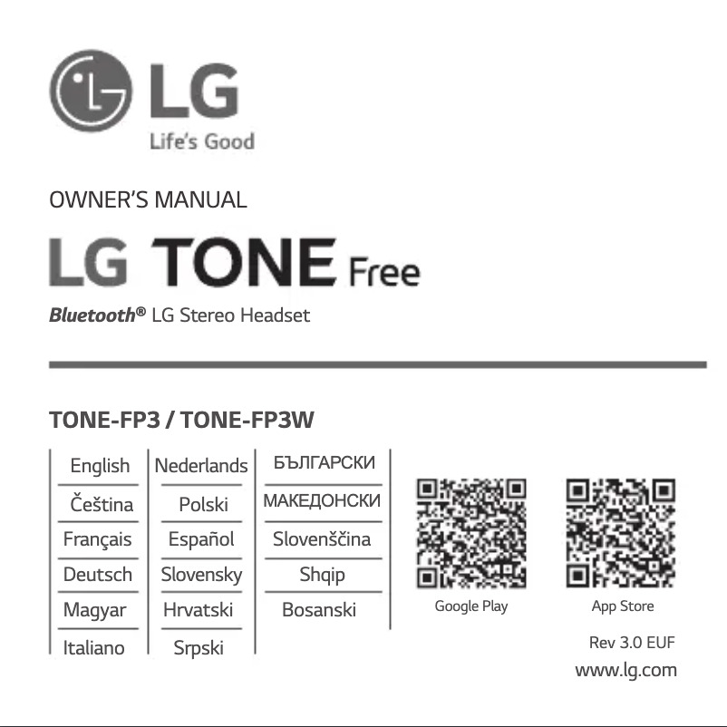 Page 1 of the manual User Manual LG Tone Free