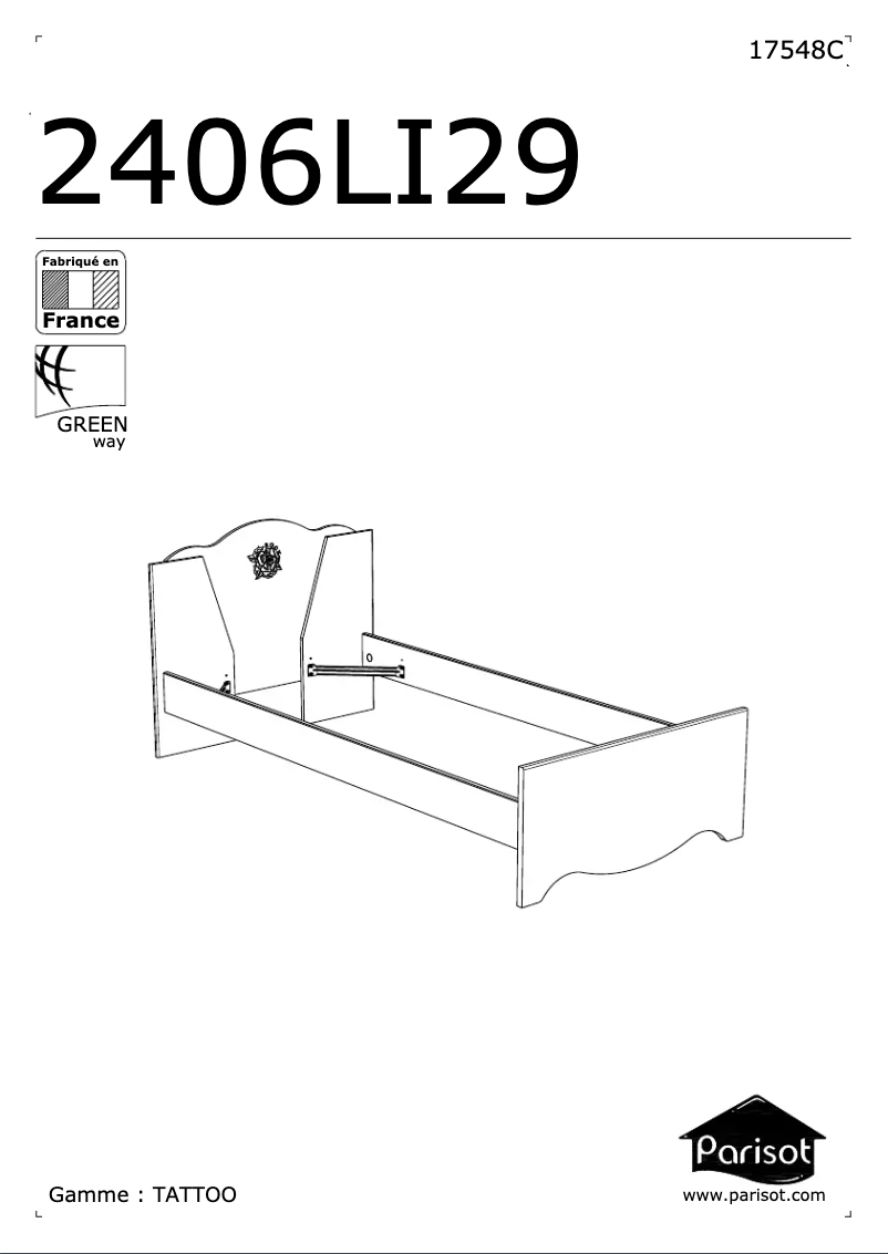 Page 1 de la notice Manuel utilisateur Parisot Tattoo 2406LI29